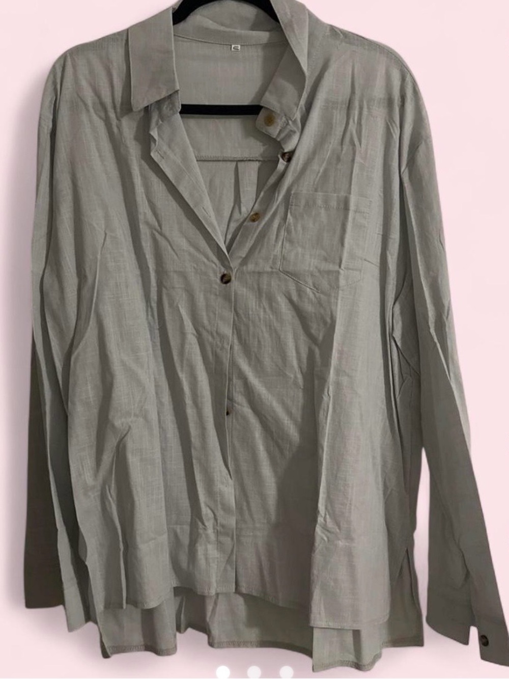 Light Gray Women's Button-Down Shirt - Relaxed Collared Top